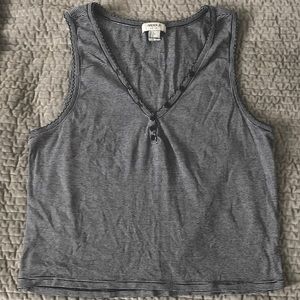 Forever 21 Women’s Navy/White Striped V-Notch Tank Top